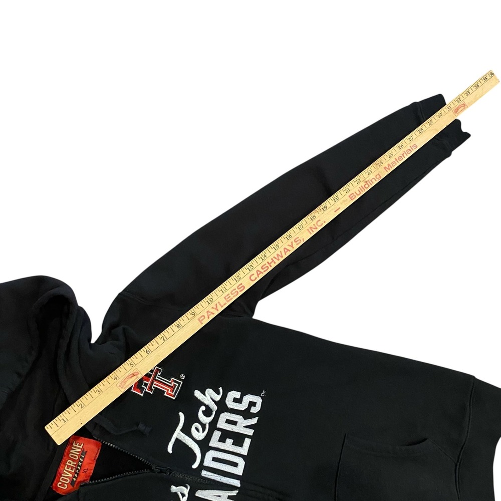Texas Tech Red Raiders Hoodie Full Zip Cover One Black XL NCAA Kids Unisex - Picture 12 of 14
